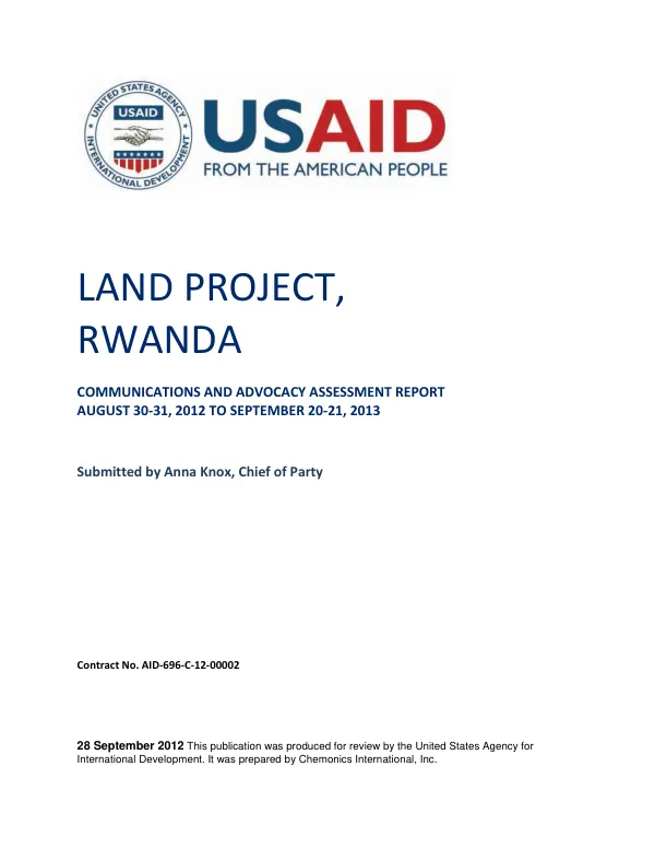 LAND Project, Rwanda