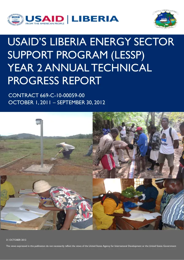 669-C-10-00-00059-00_Liberia Energy Sector Support Program (LESSP)_Year 2_Annual Technical Report