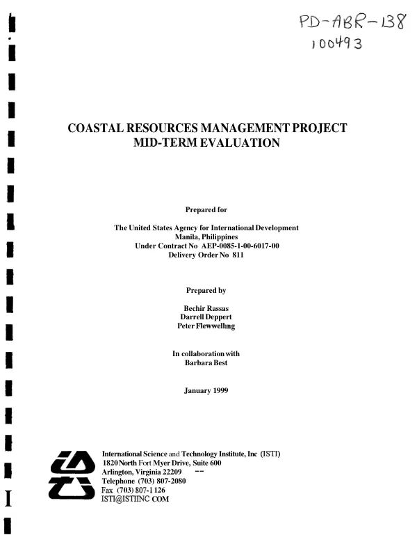 Coastal resources management project : mid-term evaluation