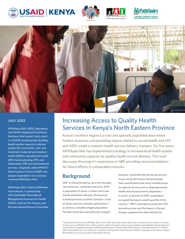 Increasing Access to Quality Health Services in Kenya"s North Eastern Province