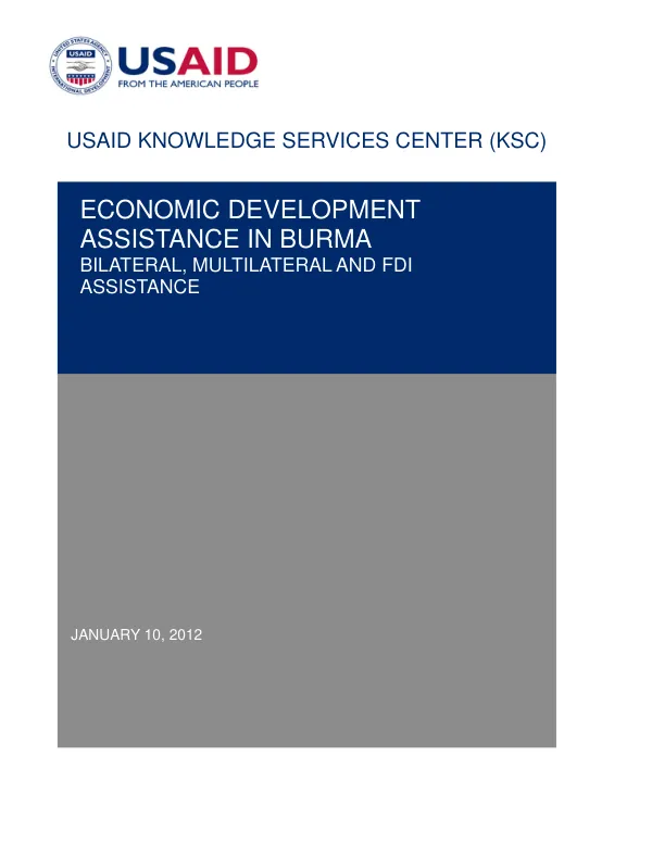 ECONOMIC DEVELOPMENT ASSISTANCE IN BURMA: