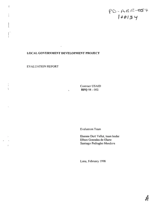 Local government development project : evaluation report