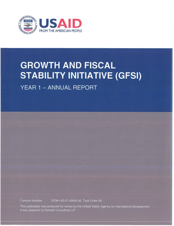 Growth and fiscal stability initiative (GFSI) : year 1 annual report