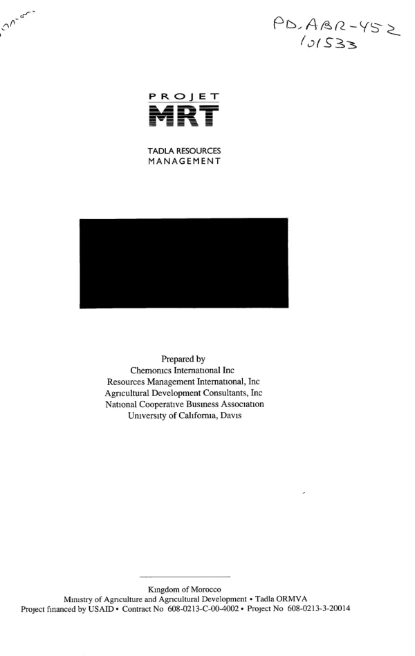 Project workplan 1997-1999 : contract no. 608-0213-C-00-4002-00