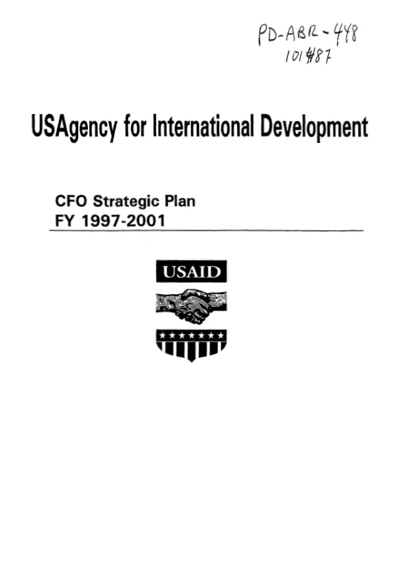 US Agency for International Development, CFO [Chief Financial Officer] strategic plan FY 1997-2001