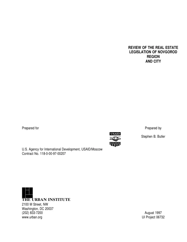 Review of real estate legislation of Novgorod region and city