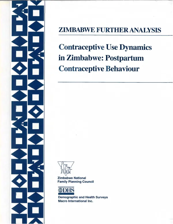 Contraceptive use dynamics in Zimbabwe : postpartum contraceptive behaviour
