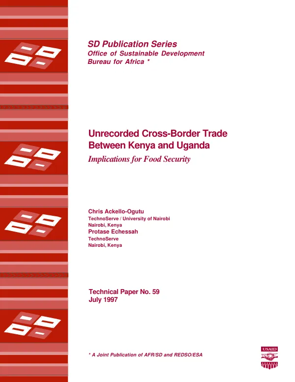 Unrecorded cross-border trade between Kenya and Uganda : implications for food security
