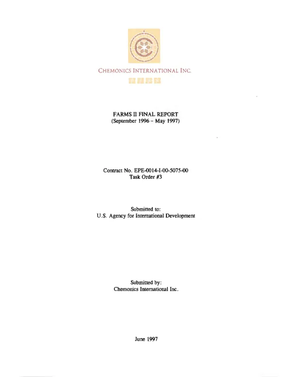 FARMS II final report (September 1996-May 1997)