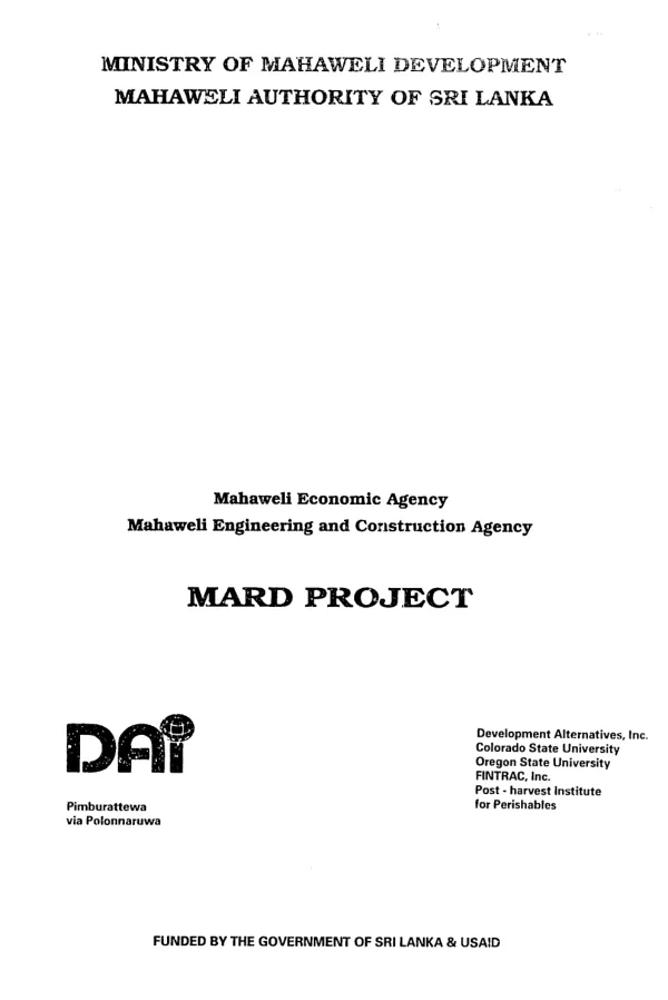 On-farm drainage in Mahaweli system B