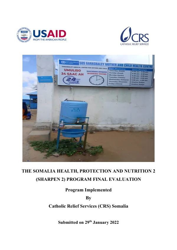 The Somalia health, protection and nutrition 2 (SHARPEN 2) : program final evaluation