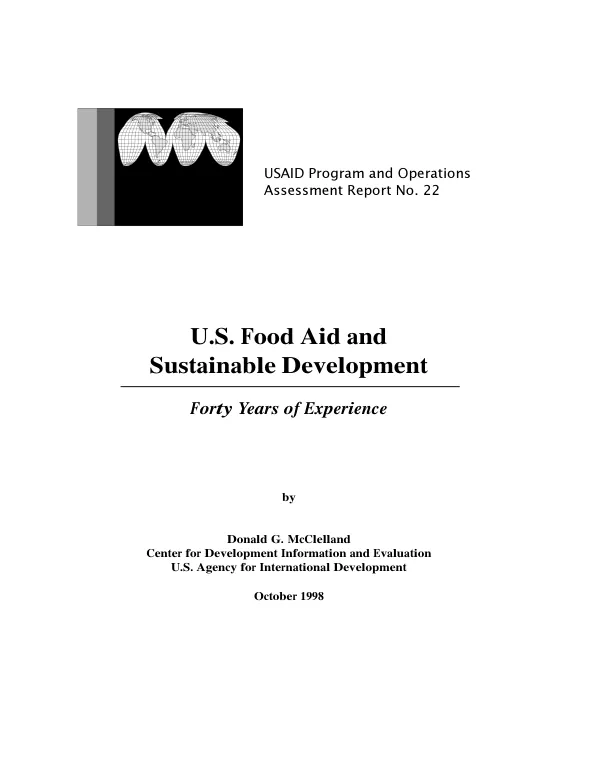 U.S. food aid and sustainable development : forty years of experience