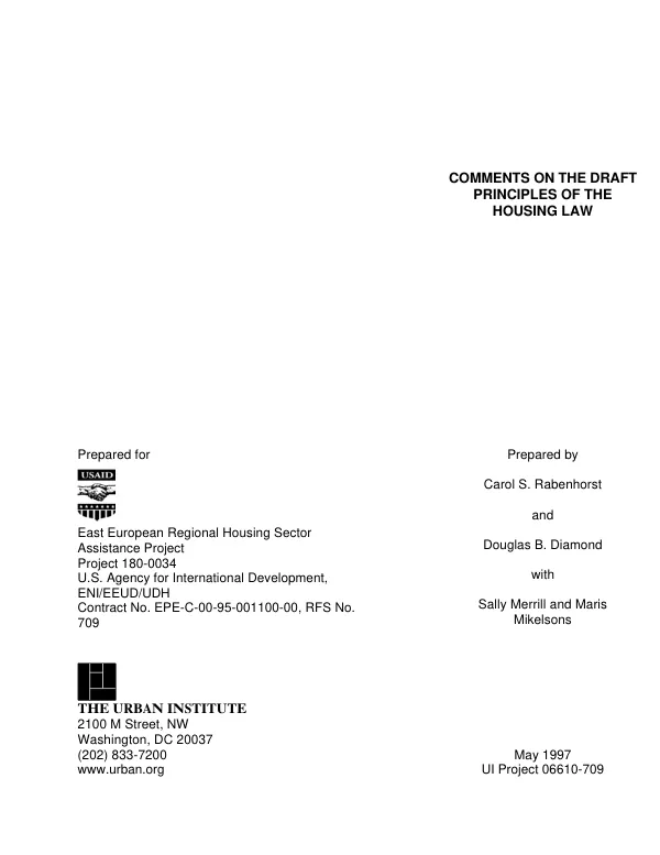 Comments on the draft principles of the housing law