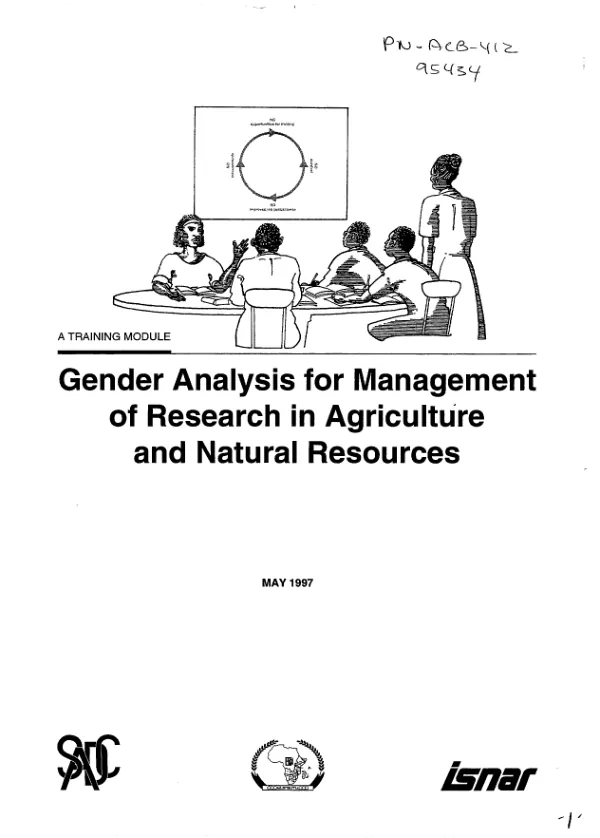 Training module : gender analysis for management of research in agriculture and natural resources