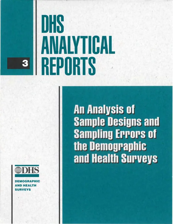 Analysis of sample designs and sampling errors of the demographic and health surveys