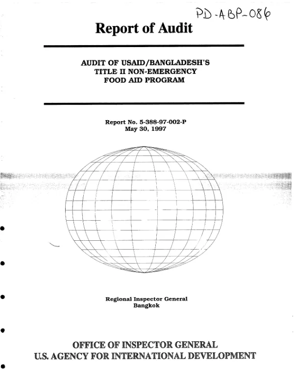 Audit of USAID/Bangladesh"s Title II non-emergency food aid program