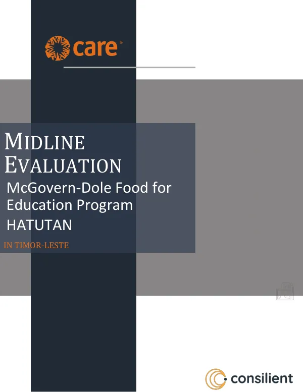 [USDA] Midline evaluation : McGovern-Dole Food for Education program, HATUTAN in Timor-Leste