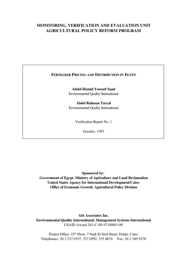 Assessment of the impact and effectiveness of the Jordan sector policy reform program