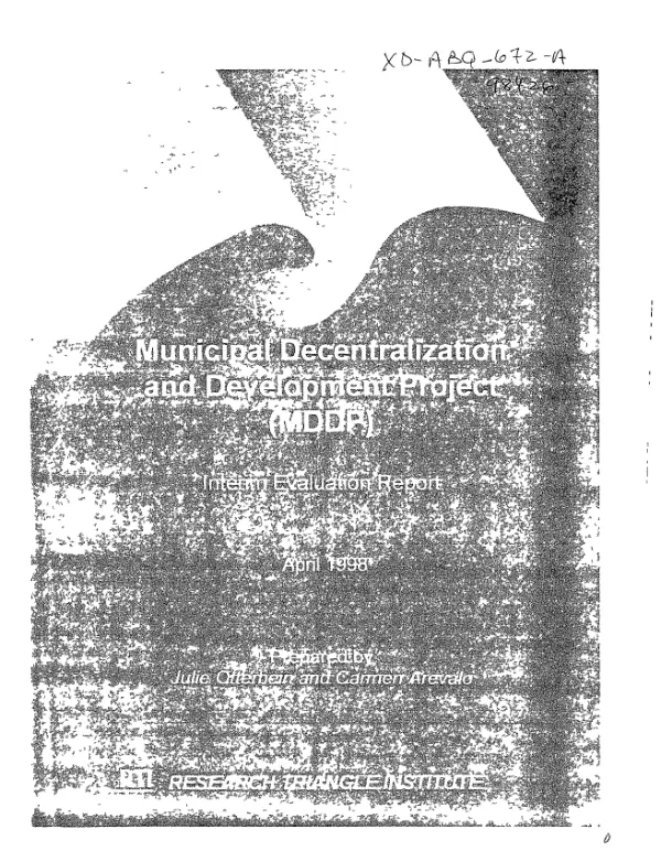 Municipal decentralization and development project (MDDP) : interim evaluation report