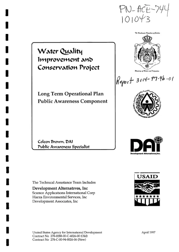 Long term operational plan : public awareness component