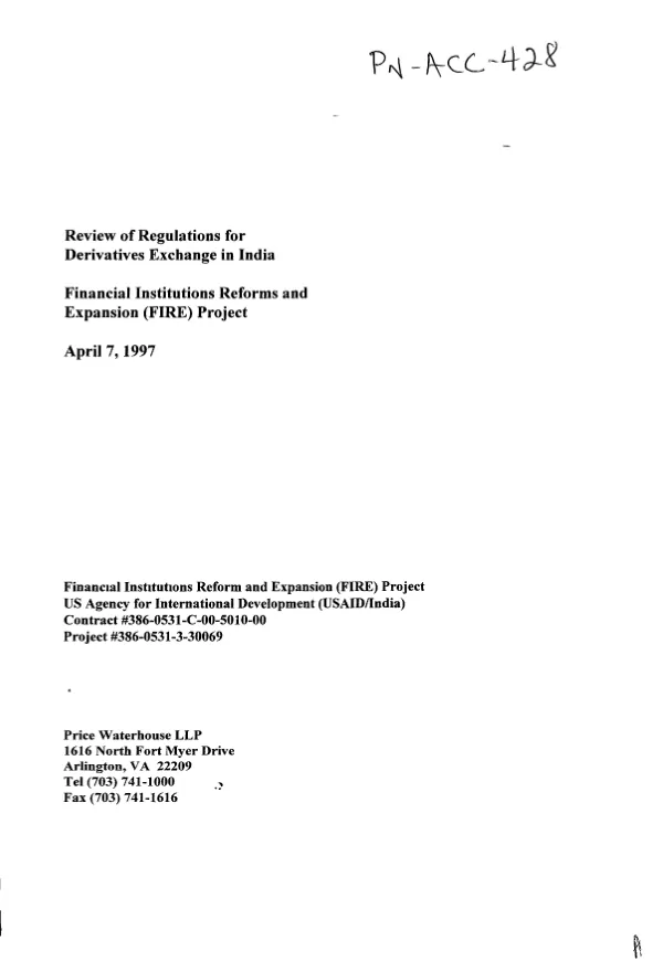 Review of regulations for derivatives exchange in India