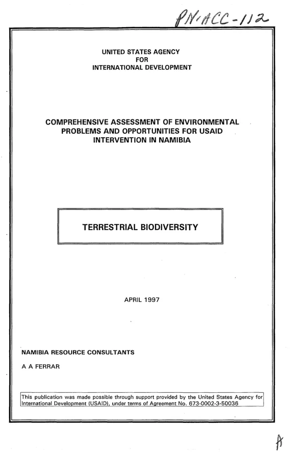 Terrestrial biodiversity