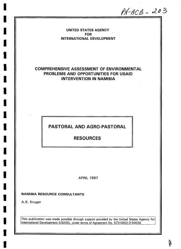 Pastoral and agro-pastoral resources
