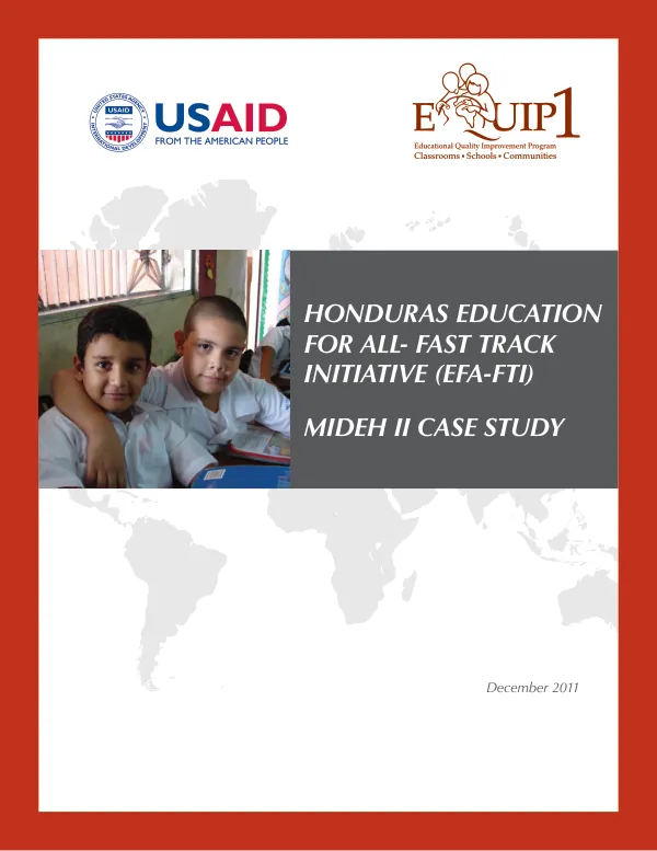 Honduras education for all-fast track initiative (EFA-FTI) : MIDEH II case study