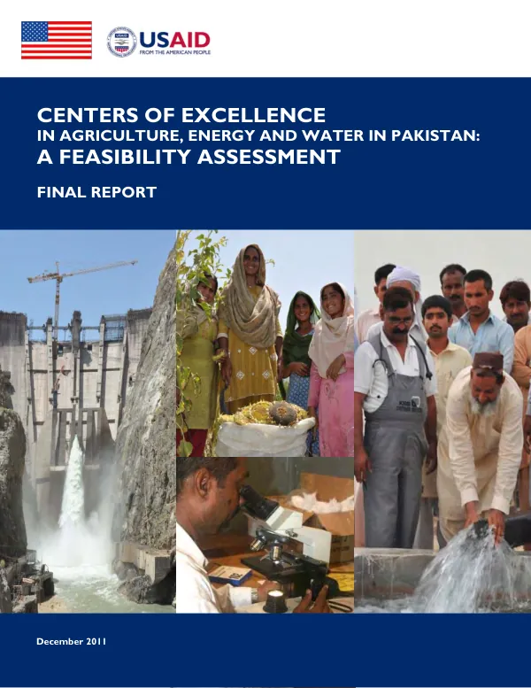 Centers of excellence in agriculture, energy, and water in Pakistan : a feasibility assessment