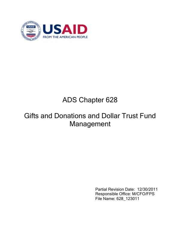 ADS chapter 628 : gifts and donations and dollar trust fund management