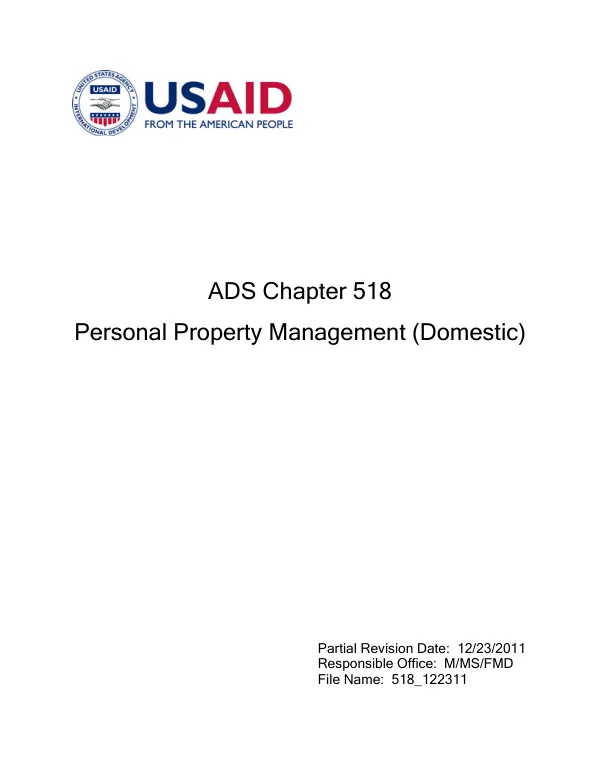 ADS chapter 518 : personal property management (domestic)
