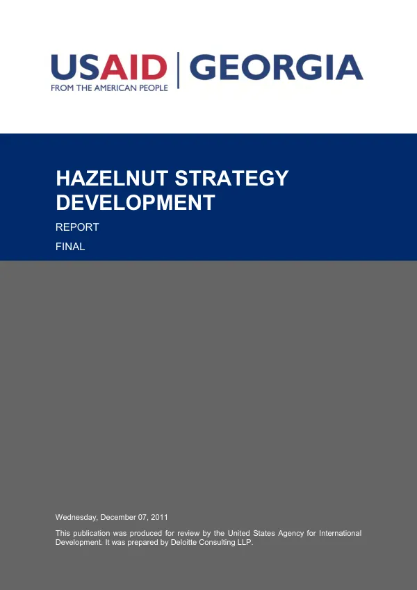Hazelnut strategy development : report