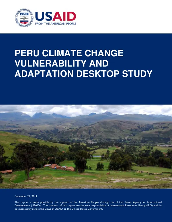 Peru climate change vulnerability and adaptation desktop study