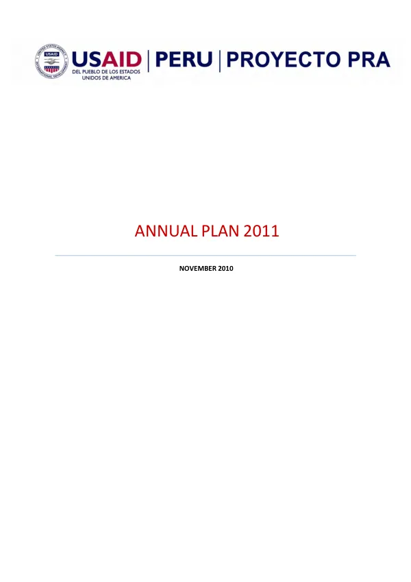 PRA project : annual plan 2011