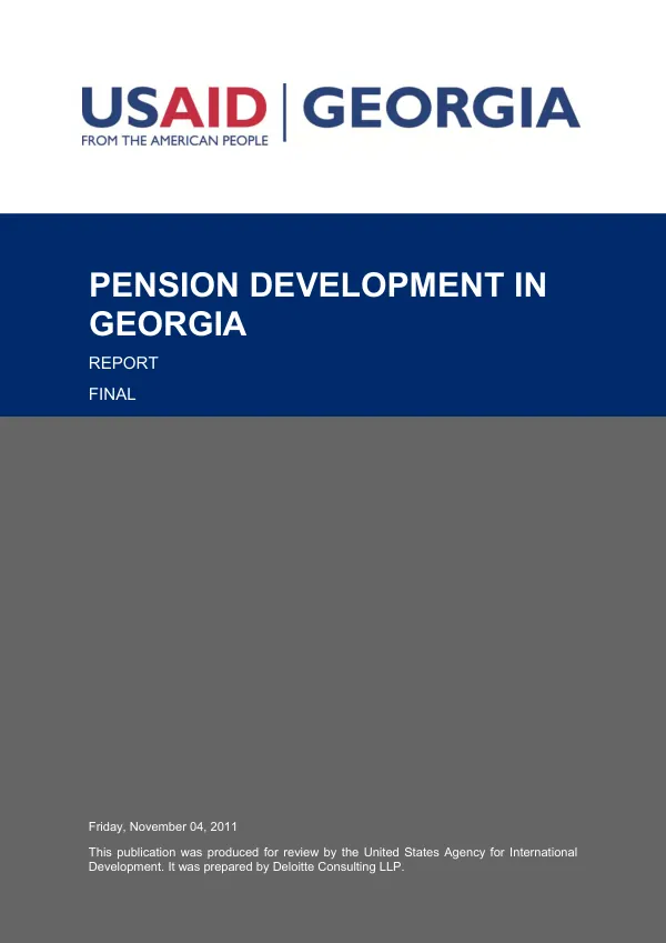 Pension development in Georgia : report