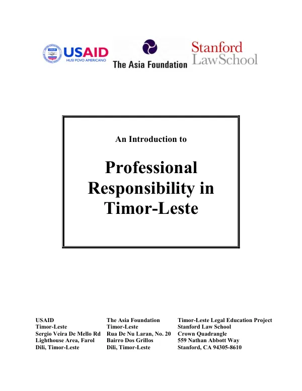 An introduction to professional responsbility in Timor-Leste