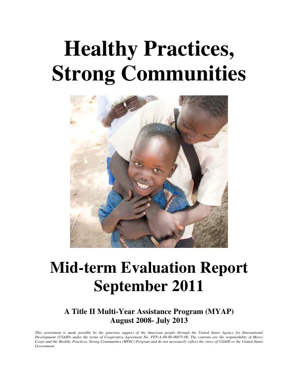 Healthy practices, strong communities : mid-term evaluation report