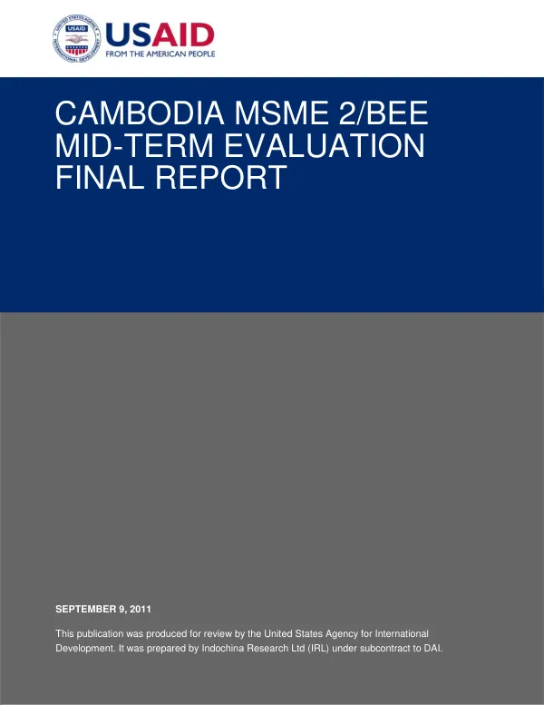 Cambodia MSME 2/BEE mid-term evaluation final report