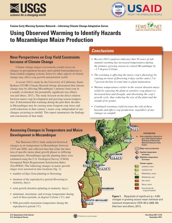Using observed warming to identify hazards to Mozambique maize production
