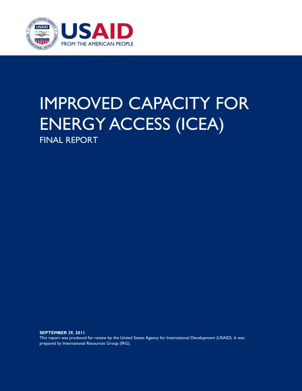 Improved capacity for energy access (ICEA) : final report