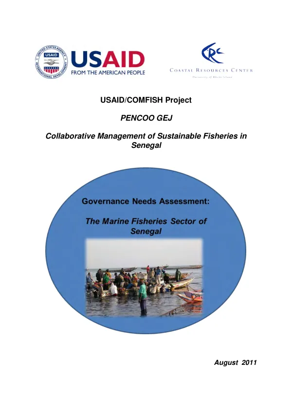 Governance needs assessment : the marine fisheries sector of Senegal