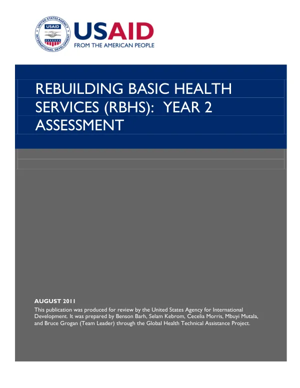 Rebuilding basic health services (RBHS) : year 2 assessment