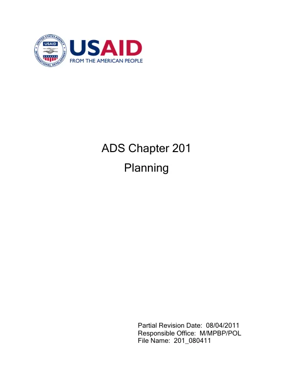 ADS chapter 201 : planning