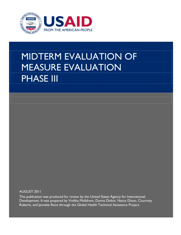 Midterm evaluation of MEASURE Evaluation phase III