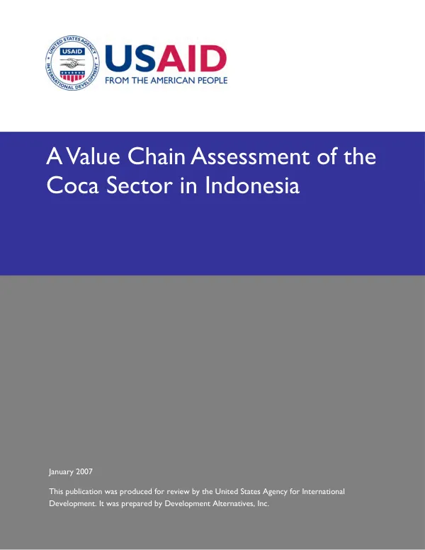 A value chain assessment of the coca sector in Indoneisa