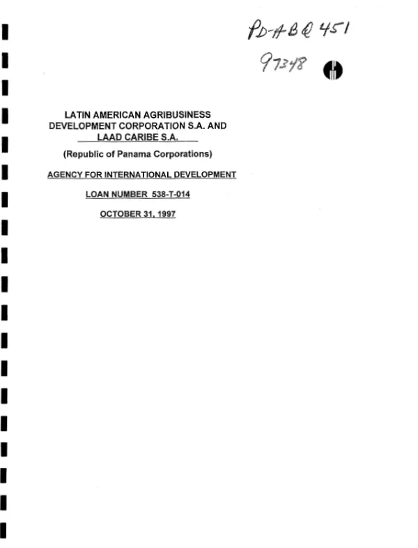 Latin America Agribusiness Development Corporation S.A. and LAAD Caribe S.A. (Republic of Panama Corporations) [audit]