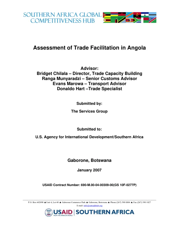 Assessment of trade facilitation in Angola