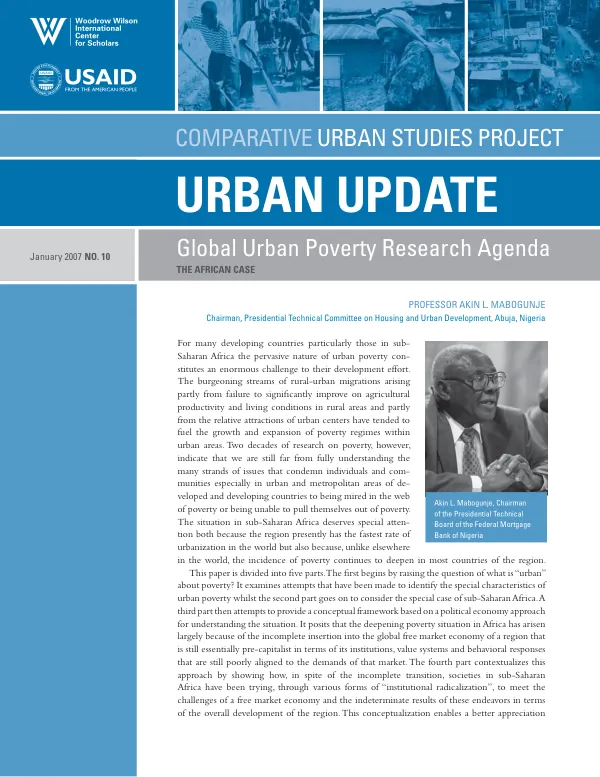 Global urban poverty research agenda : the African case