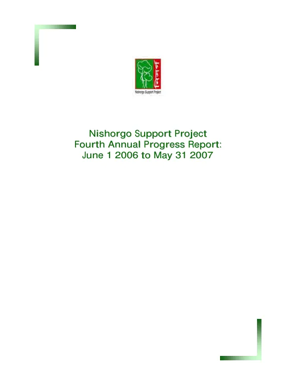Nishorgo support project : fourth annual progress report : June 1 2006 to May 31 2007