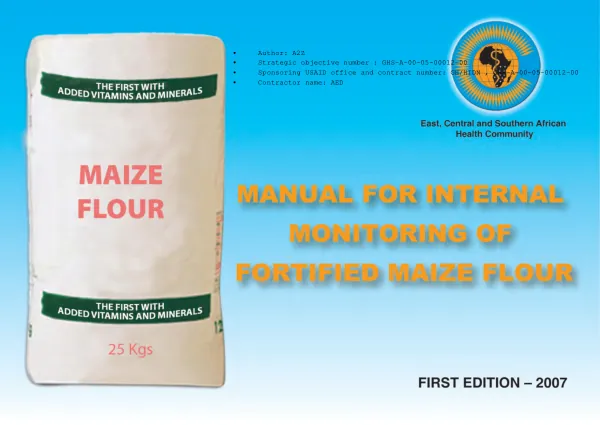 Manual for internal monitoring of fortified maize flour